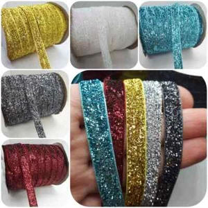 4 M Glitter Sparkle Ribbon Headband Clips Bow Wedding Dresses Assorted 10 MM - Picture 1 of 39