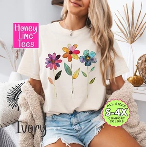 Pastell Trio Wildblumen Gartenliebhaber Natur Grafik Shirt, Tank Top, Sweatshirt - Bild 1 von 4