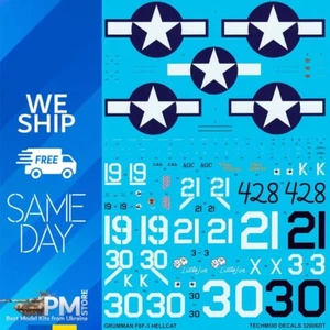 Techmod 32006 1/32 Grumman F6F-3 Hellcat England 1944 fighter wet decal - Picture 1 of 6