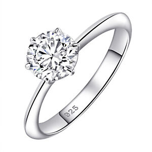 Moissanite Ring Promise Ring for Her Round Cut Moissanite Jewelry for Women