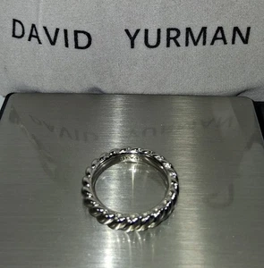 David Yurman Sterling Silver X-Cable Narrow Band Ring Size 7 - Picture 1 of 11