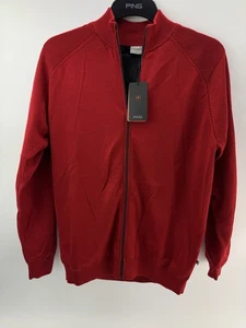Ping Golf Mens Sweater Murphy Lined UK Medium /Red /Full Zip /New /25157 - Picture 1 of 11