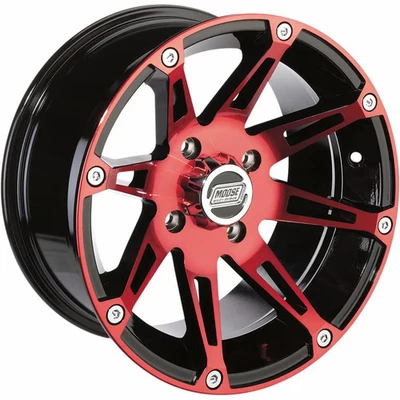 Moose 387X Wheel - 12x7 - 4+3 Offset - 4/136 - Red ATV/UTV 387MO127136BWR4 - Image 1 of 4
