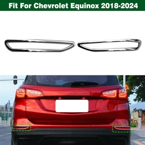 Pair Rear Bumper Fog Light Cover Trims Chrome For Chevrolet Equinox 2018-2024 - Picture 1 of 10