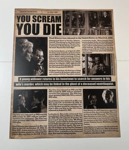 Póster de periódico Dead Silence artículo 8" x 10"! (Mary Shaw) ¡Nuevo! - Imagen 1 de 1