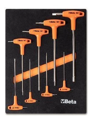Beta Tools Racing Italy M50 Power Hex Allen Keys T-Handle 2mm - 8mm In Soft Tray - Image 1 of 4