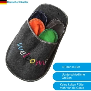 Gäste-Hausschuh-Set "WELCOME" - Pantoffeln Gästepantoffeln Hauspuschen - Bild 1 von 5