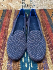 Rothy’s The Loafer Womens 7 Zebra Print Stripes Metallic Slip On Shoes - Picture 1 of 13