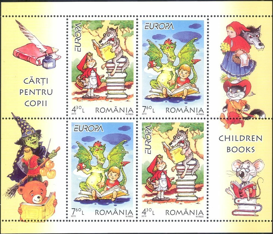Romania 2010 Europa/Children's Books/Red Riding Hood/Wolf/Dragon 4v m/s (b340p) - Image 1 of 1