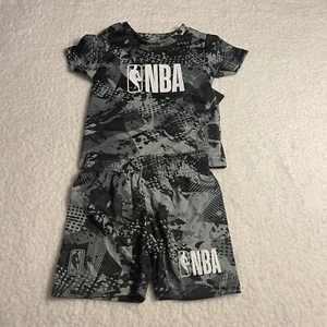 NBA Short Set, Size 6-9M, Black, Gray, Polyester, 2 Piece - Picture 1 of 12