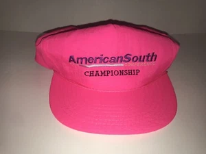 Vintage 80s/90s American South Conference Championship Hat Neon Pink SnapBack - Picture 1 of 4