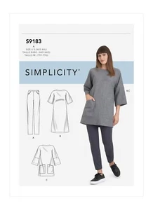 SIMPLICITY 9183 MISSES TUNIC DRESS LEGGINGS Sewing Pattern Sizes XXS - XXL - Picture 1 of 5