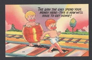 Humor Postcard The Way Gals Spend Your Money Here This isHowWell have to getHOME - Picture 1 of 2