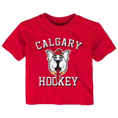 NHL Calgary Flames Children Unisex Hello Mascot Short Sleeve Tee, 24 Months, Red Cover