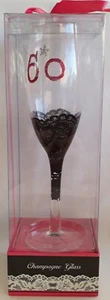 Hand Painted 60th Birthday Champagne Flute in Gift Box - Picture 1 of 2