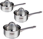 Stainless Steel Saucepan With Lid Pyrex Kitchen Master Cooking Cookware