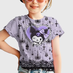 Hello Kitty Clothes Children Birthday T Shirt Print Kawaii Kuromi Cartoon Boy Gi - Picture 1 of 12