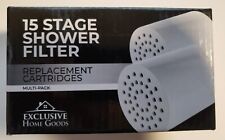 15 Stage Shower Head Replacement Filter Cartridges Multi Stage Filtration 2 Pack