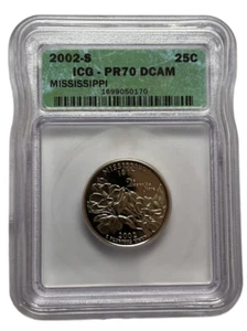 ICG 2002 S PR70 DCAM Mississippi State Quarter 25c 169905-01-70 - Picture 1 of 2