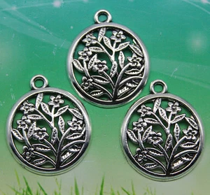 4/10/30/100pz ciondoli in lega di fiori stile retrò materiale fai da te 27x23mm - Foto 1 di 3