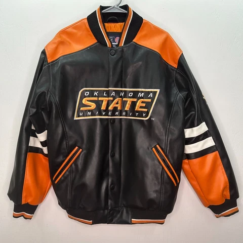 G-III Sports by Carl Banks Mens Small OSU Cowboys Faux Leather Coat (HU) Cover