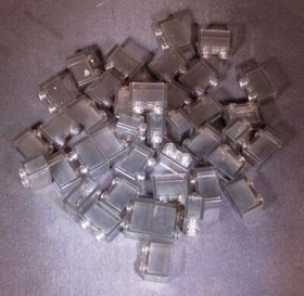 Lego 1x2 Transparent Grey Bricks (50 pieces)
