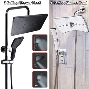 High Pressure Shower Head 3/4 Spray Settings Handheld Showerhead with Hose - Picture 1 of 34