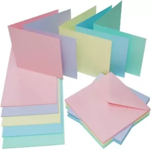 40 tarjetas y sobres en blanco surtidos de color pastel de 6 x 6" fabricación de tarjetas 2308 - Imagen 1 de 3