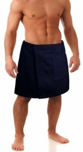 Premium Terry Velour Spa Wrap - Navy per uomo - Foto 1 di 1