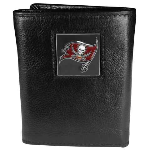Siskiyou Sports NFL Men's Tampa Bay Buccaneers Genuine Leather Tri-fold Wallet Cover