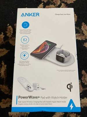 Sealed Anker Power Wave + Wireless Charging Pad With Watch Holder - White F/Ship - Image 1 of 4