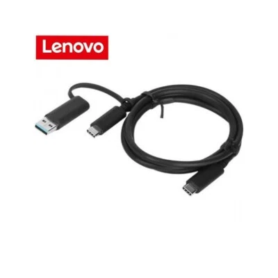 联想 USB-C 电缆 带 USB-A 适配器 3ft 03X7470 适用于 Thinkpad 混合 USB-C 扩展坞 — 第 1/4 张图片