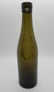 Antigua botella de vidrio de refresco verde o cerveza vintage/antigua de 9 1/2" de alto - ¡Bonita forma! - Imagen 1 de 17