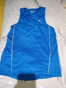 Puma Run Ultraspun Mens Running Vest blue Breathable Moisture Wicking Tank Top - Picture 1 of 6