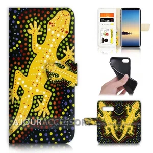 ( For Samsung S10e ) Wallet Flip Case Cover AJ21755 Aboriginal Art Lizard - Photo 1 sur 1