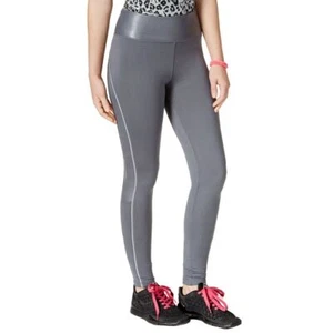 JESSICA SIMPSON NEW Women's Jazzy Gray Shine Trim Active Leggings S TEDO - Picture 1 of 1