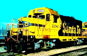ORIGINAL KODACHROME SLIDE ATSF GP-9U #2286 CARSON, CALIFORNIA DECEMBER 11, 1999 - Picture 1 of 1