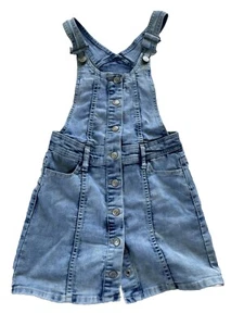 Jordache blue denim bibbed overall jumper dress sz 6 Kids adjustable straps - Picture 1 of 7