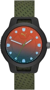 Puma Men's Reset Polycarbonate Green Strap Watch - P5011 NEW - Picture 1 of 4