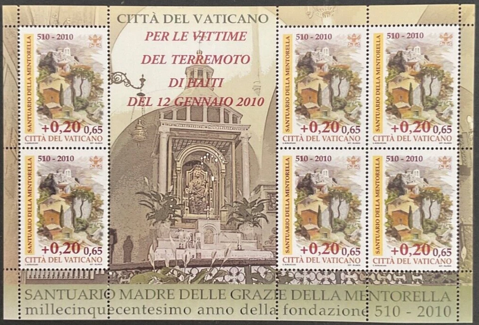 Vaticano 2010 santuario di Mentorella il foglietto mnh Foto 1 de 1