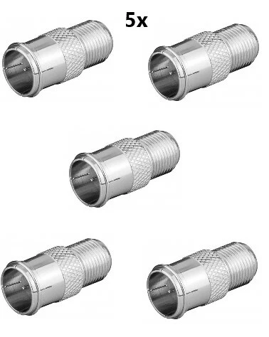 5x F-Stecker Quick auf F-Buchse F-Adapter SAT TV Sat Anlage TV 11370 - Bild 1 von 1
