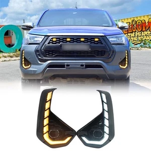 For Toyota Hilux 2024-2025 LED DRL Daytime Running Fog Light Lamps/Turn Signal - Picture 1 of 6