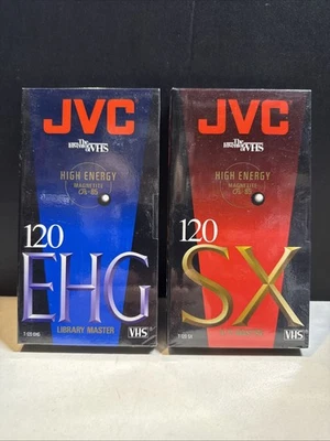 2 cintas VHS en blanco JVC T-120 SX y T-120 EHG nuevas selladas - Master 4 horas en total Foto 1 de 4