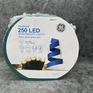 GE StayBright 250-Count 51-ft White LED Plug-In Christmas Wedding String Lights - Picture 1 of 7