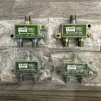 4x Steren 2-Way F-Type Splitter 1GHz 90dB for CATV Satellite Antenna 201-202 - Image 1 of 4