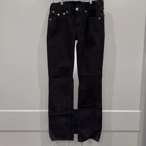 True Religion Jeans Mens 30X34 Black Relaxed Fit Skinny Flap Pockets Zip Fly - Picture 1 of 10