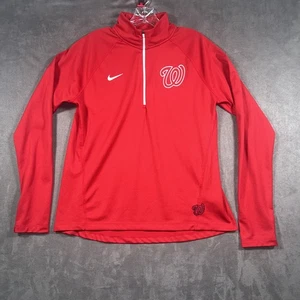 Washington Nationals Nike Dri-Fit Pullover Mens L Red 1/4 Zip Pullover MLB - Picture 1 of 11