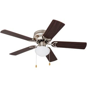Alvina, 42 Inch Traditional Flush Mount Indoor LED Ceiling Fan with Light, Pu... - Picture 1 of 9