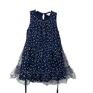NEW Crewcuts tulle star print tiered dress Size 5 navy blue - Picture 1 of 7