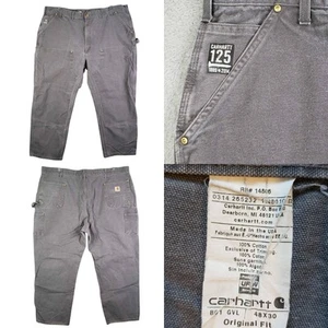 Vintage Carhartt Pants Men’s Size 48x30 Double Knee Duck Canvas Union Made USA - Picture 1 of 16